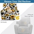 thumbnail image 3 of SCRAWLGOD Cow Pint Sunflower Print Recliner Chair Covers Lazyboy Recliner Covers Stretch Couch Cover Slipcovers 4 Piece Furniture Protector with Elastic Bottom for Pets, 3 of 7