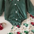 thumbnail image 4 of sdbrld Infant Baby Boy Christmas Outfit 3 6 9 12 18 Months Long Sleeve Romper Pants and Hat 3Pcs Clothes Set Sizes 6-9 Months, 4 of 9