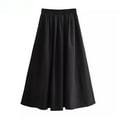 thumbnail image 3 of Mooyufon Women's Fashion Spring New Black Wide Pleated Swing Vintage Chic Female High Waist  Elegant A-line Long Skirt Mujer, 3 of 7