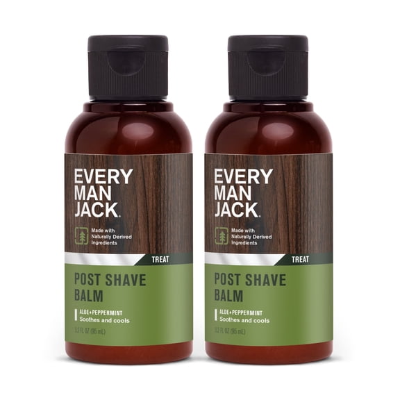 Every Man Jack Men's Post Shave Balm - Calms Irritation, Cools Skin, Hydrates, Absorbs Fast - 3.2oz - 2 Pack
