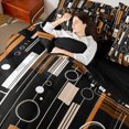thumbnail image 5 of Manfei Contemporary Abstract Twin Bedding, Geometric Circle Rectangle Bedding Comforter Set, Brown and Black, Black Reversible 7 Pieces, 5 of 6