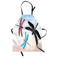 thumbnail image 1 of Dragonfly Apron Exotic Dragonflies Flying in Cloud Sky Animal Wing Nature Illustration, Unisex Kitchen Bib Apron with Adjustable Neck for Cooking Baking Gardening, Black Blue Pale Pink, by Ambesonne, 1 of 3