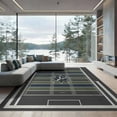 thumbnail image 2 of ODIKA 6'x9' Washable Area Rug Non-Slip, Chair-Friendly, Football Door Stadium Theme Symmetrical Field Footaball Doormat for Dining Room, Under Table, Office Décor, 2 of 7
