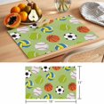 thumbnail image 6 of Green Balls Placemats Set of 4 Baseball Tennis Basketball Football Place Mats Indoor Wipeable Table Mats Washable Cloth Dining Table Placemats for Kitchen Holiday Party Home Decor 13x19 Inch, 6 of 9