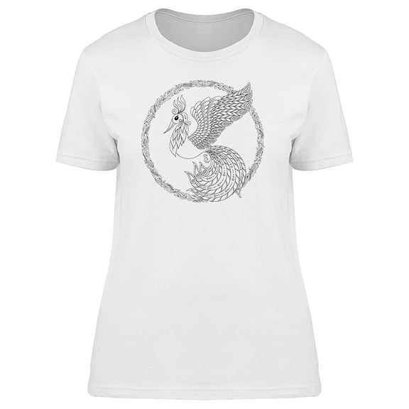 Ornamental Bird In A Leafy Frame T-Shirt Women -Image by Shutterstock, Female Large