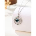thumbnail image 2 of TANGPOET Tahitian Black Pearl Compass Necklace For Women Sterling Silver Real Tahitian Pearl Jewelry For Women Wife Mom Mother Grilfriend, 2 of 5