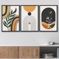 thumbnail image 3 of wall26 Framed Canvas Print Wall Art Set Mid-Century Crescent Moon Plant Landscape Nature Abstract Illustrations Modern Art Bohemian Decorative for Living Room, Bedroom, Office - 24"x36"x3 Black, 3 of 5