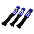 thumbnail image 1 of 3Pcs Pom Pom Golf Driver Hybrid Headcover Woods Funda protectora Azul shamjiam Pom Pom Headcover, 1 of 8