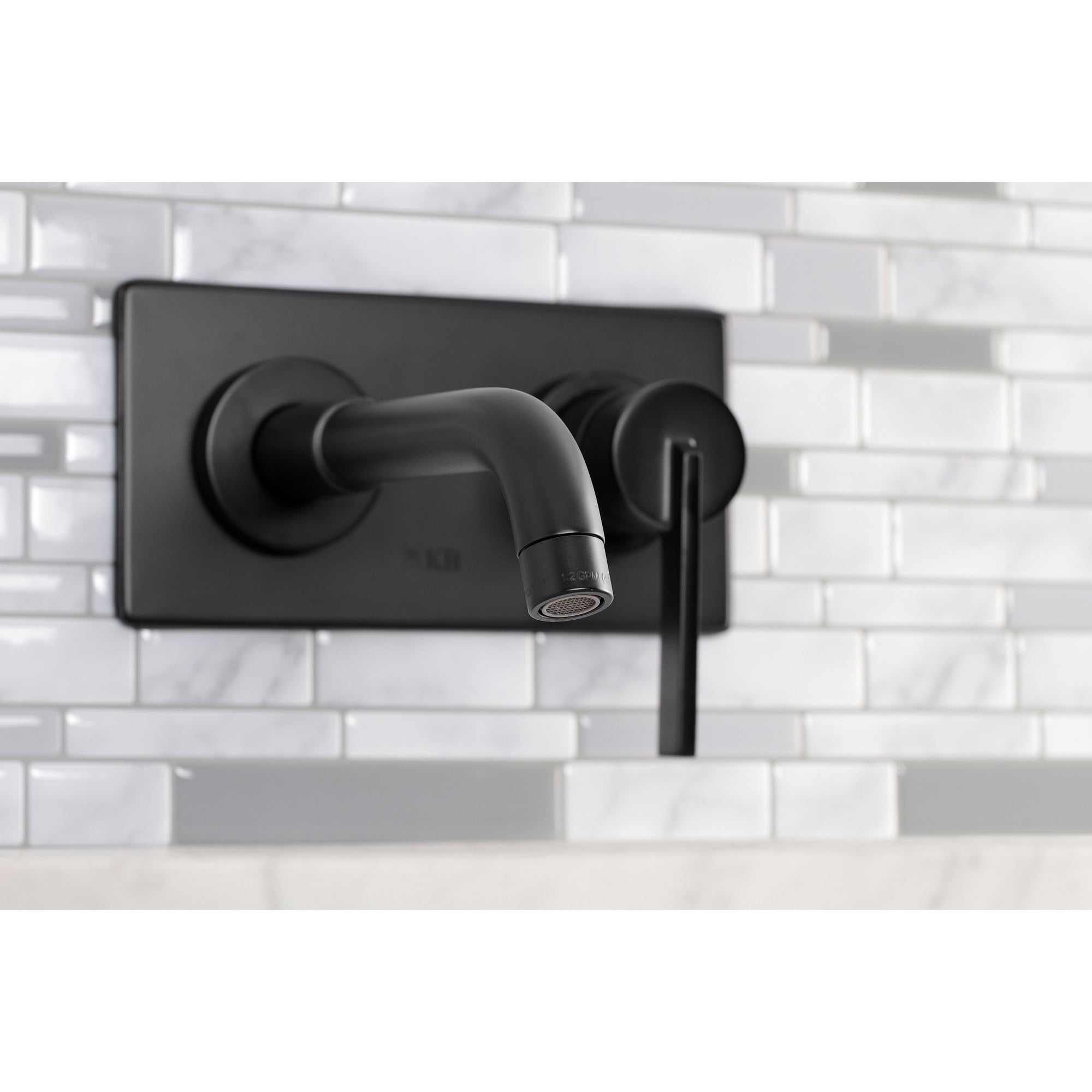 Kingston Brass KS8110CTL Continental Single-Handle Wall Mount Bathroom Faucet, Matte Black