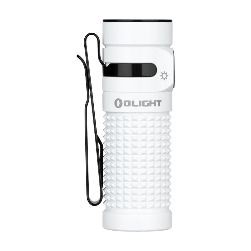 Olight Baton 4 Premium White Rechargeable Flashlight w/Charging Case, 1300 Lum