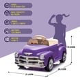 thumbnail image 7 of Xuanlur 12V 7AH Ride on Toys for Kids, Licensed Chevrolet 3100 Pickup Ride on Truck w/Parents Control, Electric Cars w/Storage Space, 3-Speeds, LED Lights, Music, Retro Style, Purple, 7 of 7