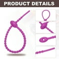 thumbnail image 3 of Uxcell 8 Inch Silicone Cable Ties, 20pcs Rubber Reusable Twist Zip Ties Organizer for Home Office Kitchen Food bags Wires Adjustable Bag Clip, Violet, 3 of 6