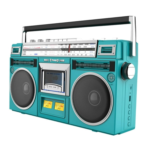 Reproductor de casetes,Grabadora de cinta con reproductor de casete estéreo portátil,Grabadora de radio estéreo Bt con altavoz incorporado,Walkman Reproductor de cintas de casete Verde