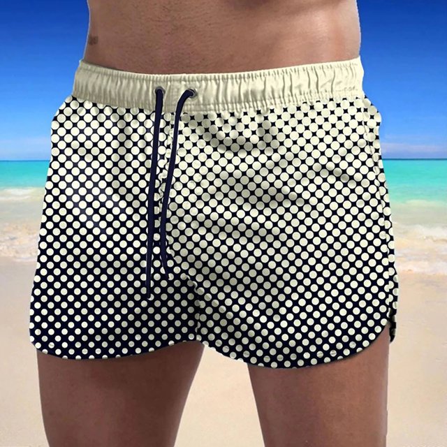 Swim Trunks Men, Mens and Womens Five-point Quick-drying Drawstring Printing Breathable Sports Surfing Seaside Vacation Beach Trunks Swimming Trunks