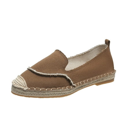 

casual shoes for Women Women s Fashion Shallow Mouth Flat Solid Color Retro Canvas Casual Shoes Canvas Dress Sandals for Women Khaki