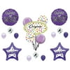 Class of 2021 Polka Dots Purple Congrats Graduation Party Balloons Decorations