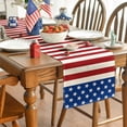thumbnail image 5 of Sm:)e American Flag Stars Stripes Table Runner for Home Party Decorations Seasonal Summer Washable Kitchen Dining 4th of July Memorial Day Veterans Day Patriotic Table Decor 13x72 Inch, 5 of 7
