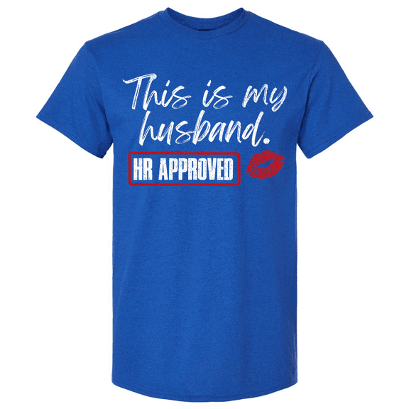 Trenz Shirt Company Mens Graphic Short Sleeve T-Shirt - This Is My Husband, HR Approved Design-Antique Royal-6xl
