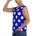 thumbnail image 3 of Lsque Blue And White Polka Dot Print Men's Cotton Blend Sleeveless Muscle Shirts (S-3XL)- Moisture Wicking, Odor Protection, UPF 30+,XX-Large, 3 of 8