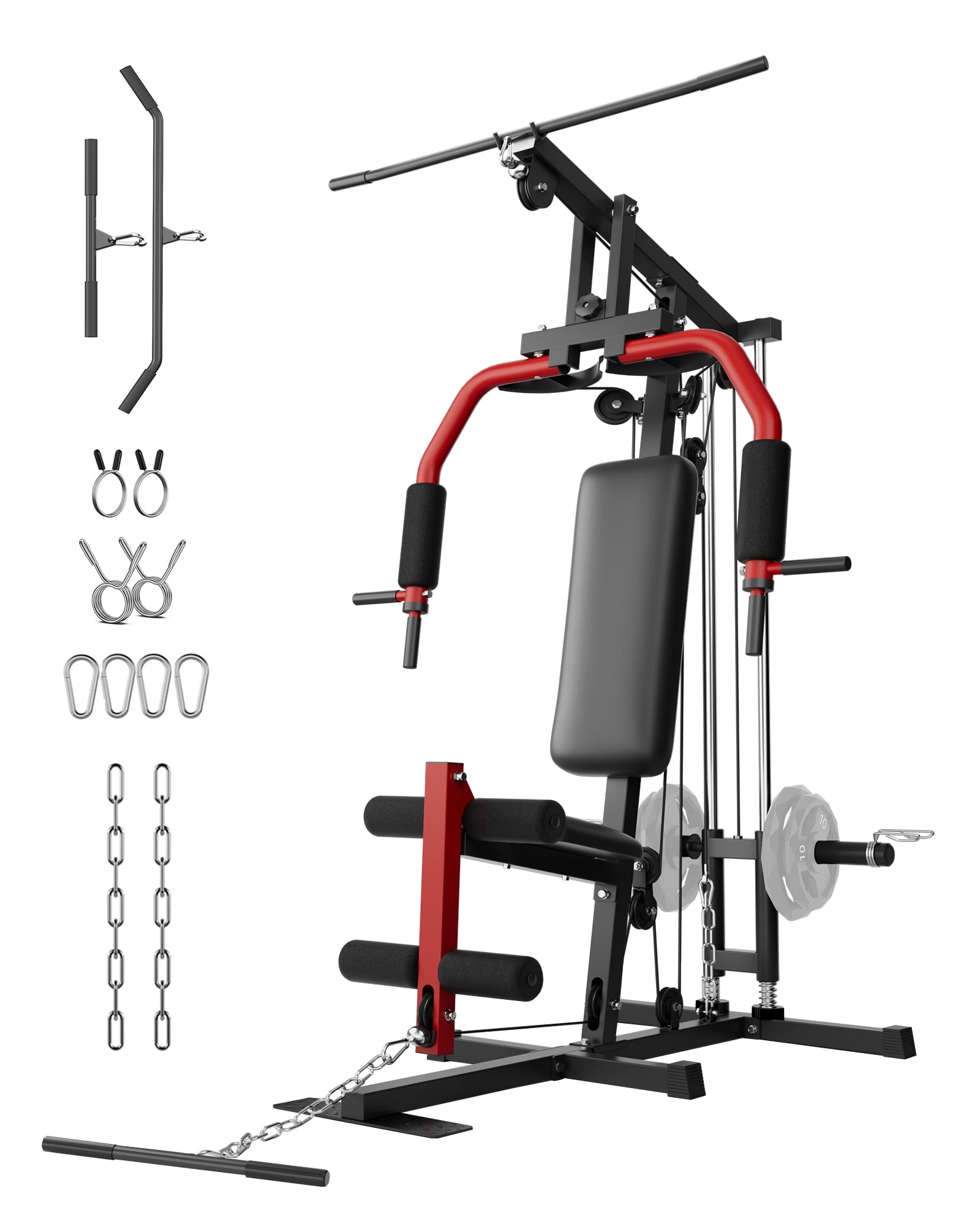 Home Gym Equipment, 400LBS Weight Capacity All in One Full Body Exercise Station, Multifunctional Compact Home Gym
