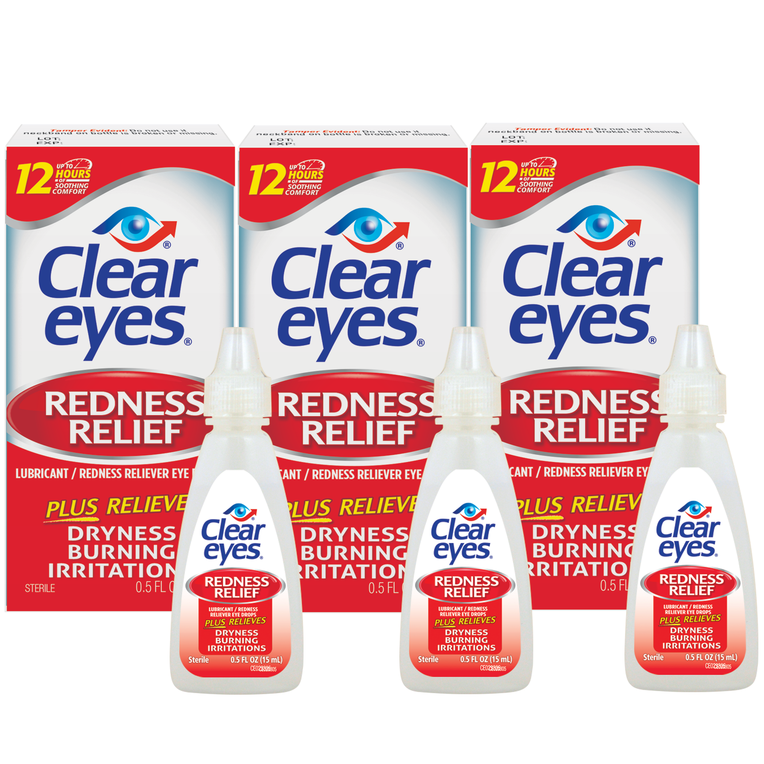 Clear Eyes Redness Relief Eye Drops 0 5 FL OZ 3 Pack Walmart 