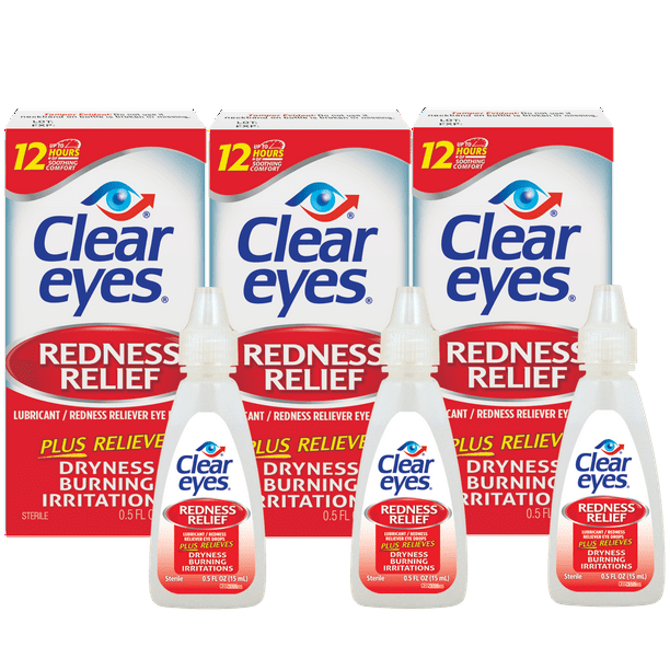 Clear Eyes Redness Relief Eye Drops, 0.5 FL OZ, 3 Pack