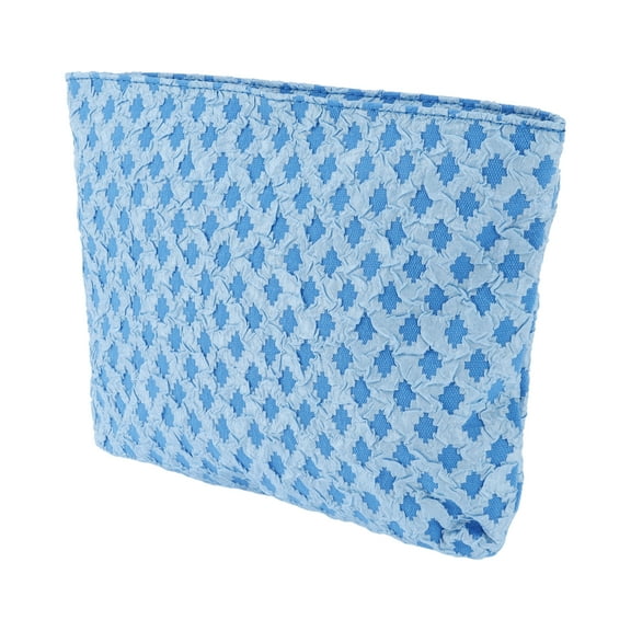 Unique Bargains 1 Pc Women Embroidery Travel Makeup Bag for Outdoor Activities Business Blue Canvas