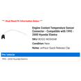 thumbnail image 2 of Engine Coolant Temperature Sensor Connector - Compatible with 1995 - 2000 Hyundai Elantra 1996 1997 1998 1999, 2 of 2