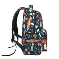 thumbnail image 3 of Xecao Colorful Mushrooms Backpack, a stylish and functional choice for both men and women, is the perfect basic bookbag for college, work, or travel, 3 of 5