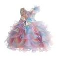 thumbnail image 4 of LIJCC Kid Girls Pageant Party Dress Ruffle Flower Formal Dress Toddler Pageant Rainbow Princess Ruffle Dress Flower Elegant Tutu Sequin Ball Wedding Gown, 4 of 9