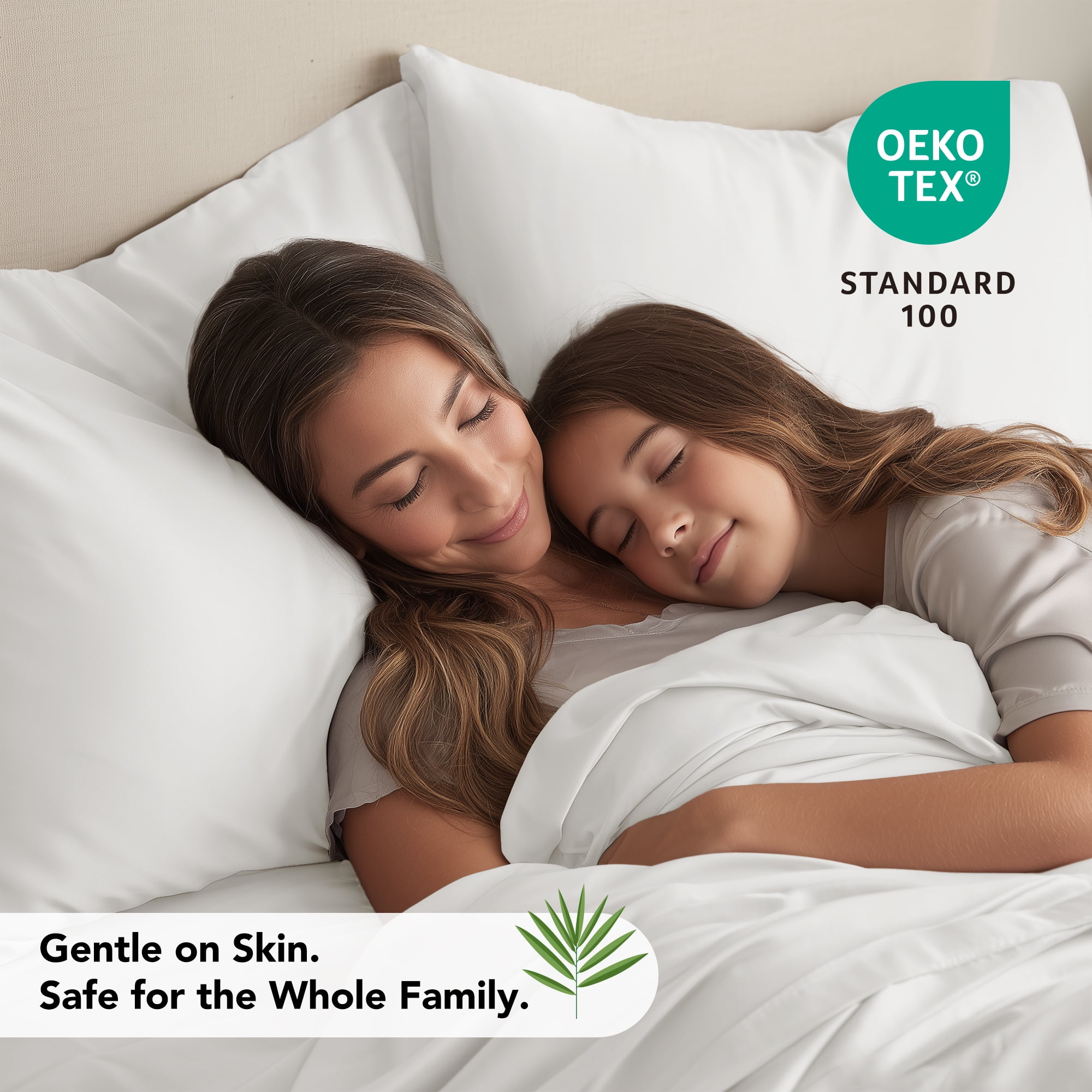 Deconovo Bed Sheets Set - Soft Cooling Bamboo Fiber 4 Piece Breathable Eco-Friendly Moisture-Wicking Bedding, White, Queen Size