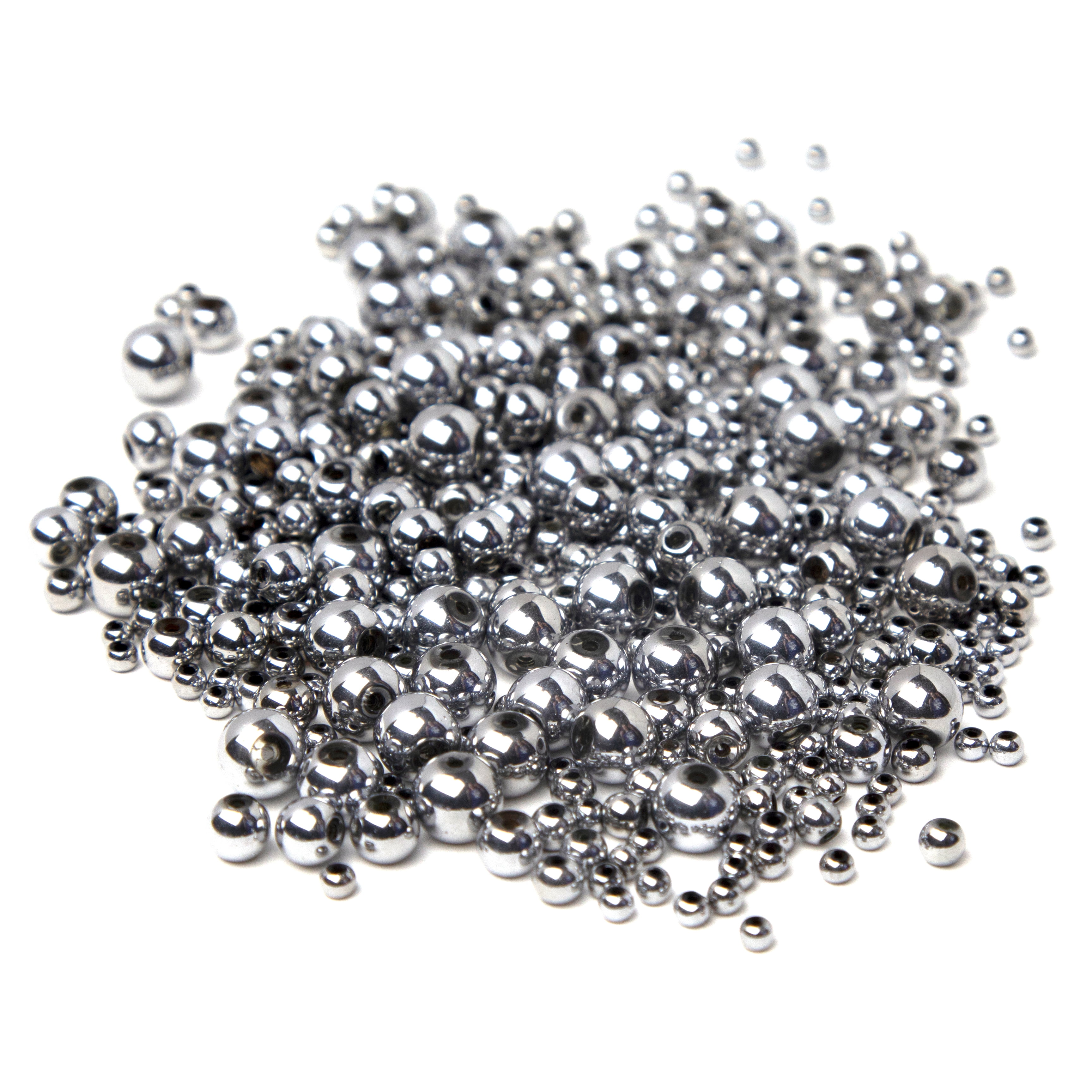 (2 pack) Cousin DIY Jewelry Making Silver Glass Filler Beads, 480 Piece Set for Adults