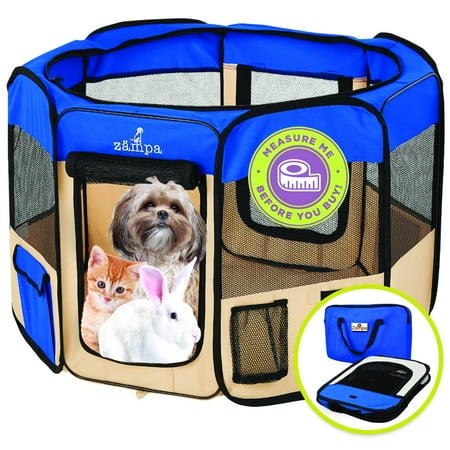 UPC: 0309272211450 | Zampa Portable Foldable Pet playpen Exercise Pen Kennel & Carrying Case  Indoor  Outdoor Use  Water resistant