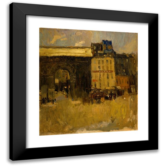 Frank Edwin Scott 12x13 Black Modern Framed Museum Art Print Titled - Old Houses (Paris).