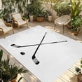 thumbnail image 2 of Outdoor Rug 3x5 ft Hockey Player Outdoor Large Area Rug Non Slip Rubber Sports Ground White Front Door Mat RV Rug Camping Carpet Patio Outdoor Rugs for Backyard Balcony Deck Porch Indoor, 2 of 9