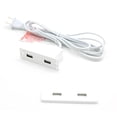 thumbnail image 4 of Powered USB Hub Socket Recessed USB Power Strip Outlet with Power Supply 2 USB Ports 2.1A Mounted into Bed Desk Table Sofa White, 4 of 4