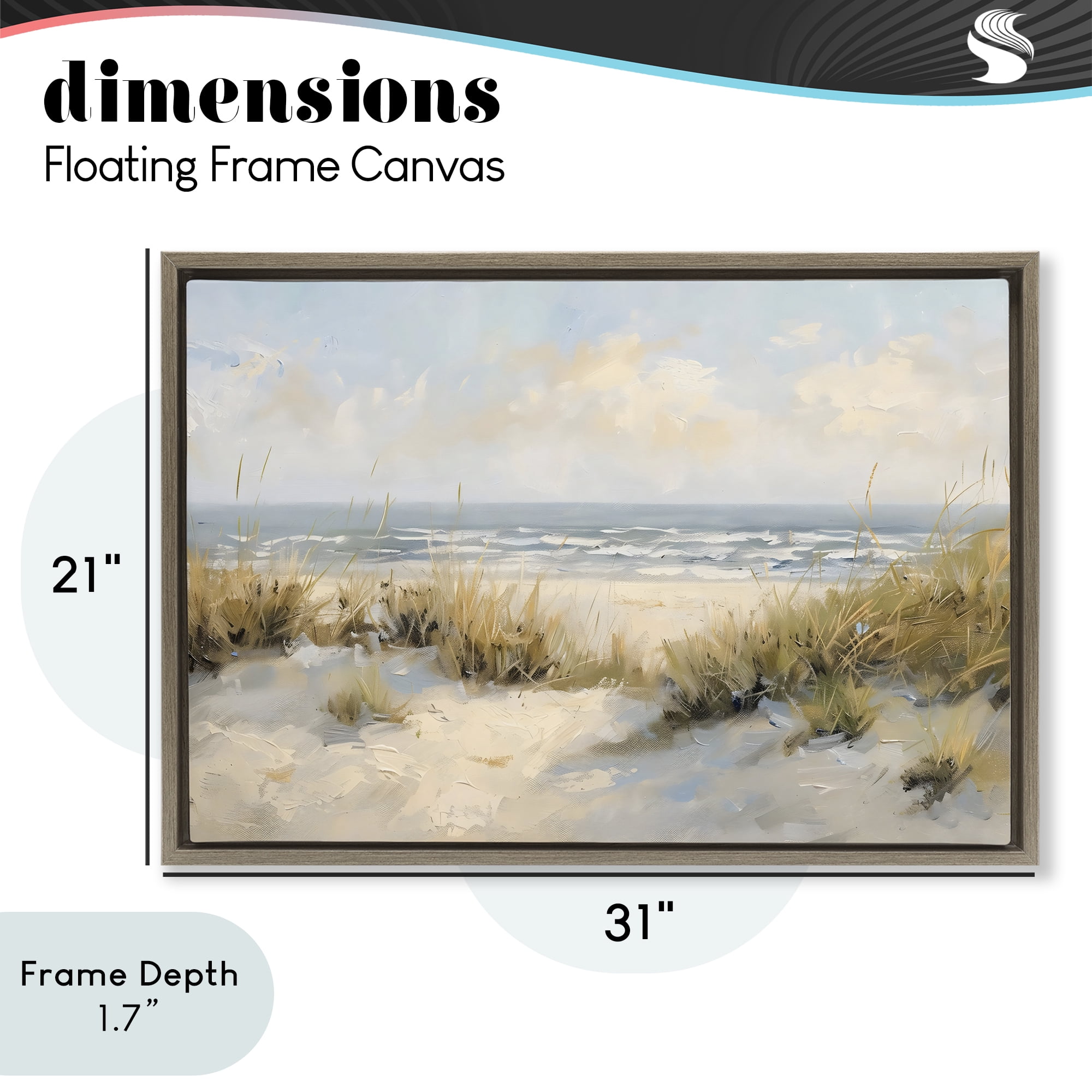 Stupell Industries Coastal Birds Over Dunes Brown Framed Floater Canvas Wall Art, design by Creative Studio