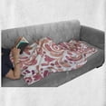 thumbnail image 6 of Watercolor Soft Flannel Fleece Throw Blanket, Bird on Tree Branch Floral Swirls Curves Little Dots Wildlife, Cozy Plush for Indoor and Outdoor Use, 60" x 80", Coral Dried Rose White, by Ambesonne, 6 of 6