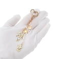 thumbnail image 5 of Unique Bargains 1 Pc Handbag Charm Keychain Beads Bag Accessories Gold Tone Beige, 5 of 6