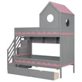 thumbnail image 6 of Twin Over Twin with Drawer, Staircase, LED, Gray, 6 of 9
