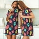 thumbnail image 4 of Fotbe Donuts1 Bata de Dormir para Mujer con Estampado, Camisón de Algodón de Manga Corta, Ropa de Dormir Casual, 4 of 6