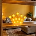 thumbnail image 6 of Eolstice Crown Shaped LED Marquee Night Light, Battery Operated Desk Lamp, Cute Princess Decor Light, Warm White Wall Sconce for Youth Bedroom Birthday Party, 6 of 6