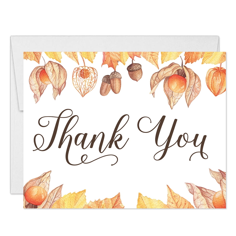 Thanksgiving Dinner Thank You Cards with Envelopes ( Pack of 50 ...