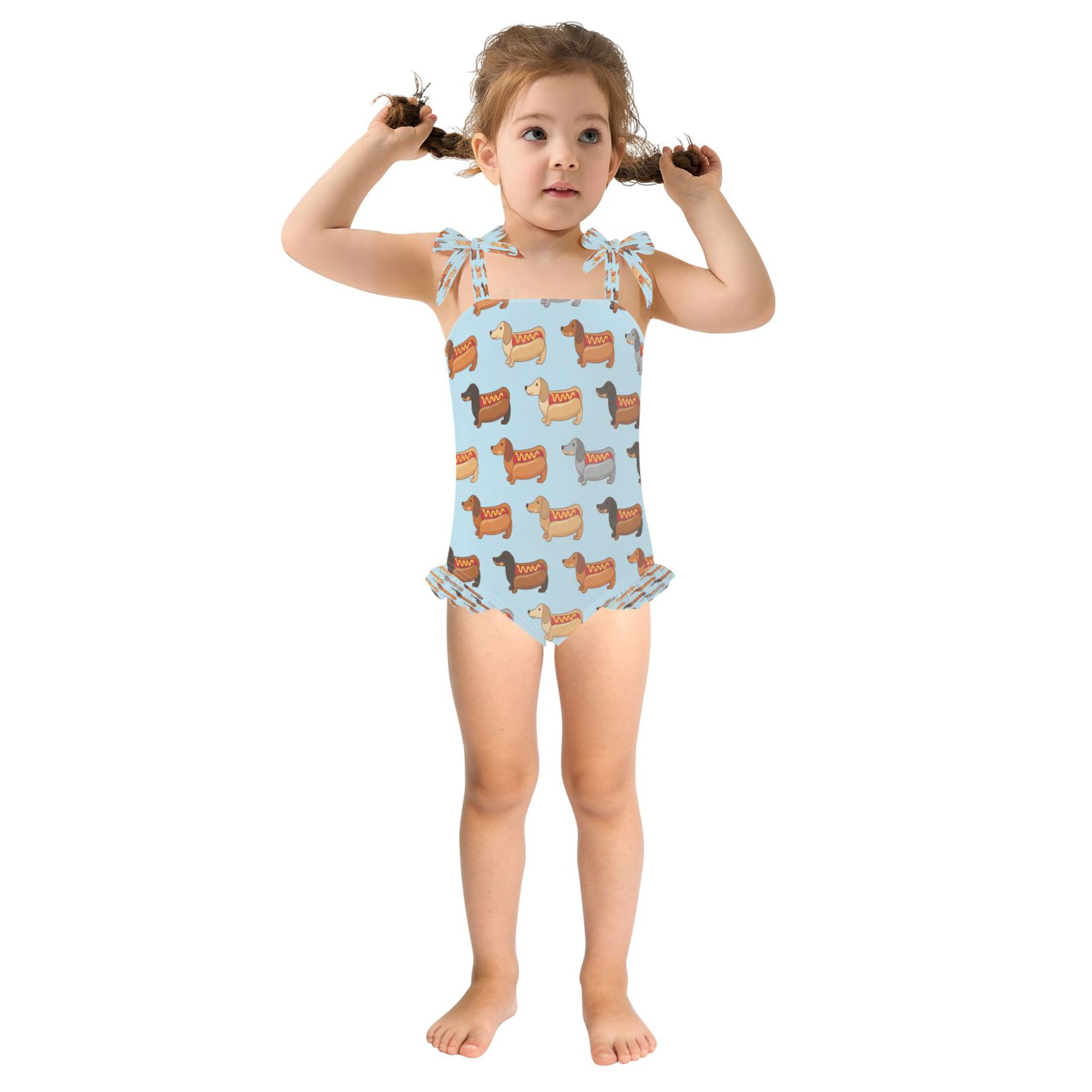 DIXRUYEE Swimsuit One Piece swimwear Dachshund Sausage Dog of Pattern