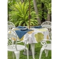 thumbnail image 2 of Yellow Orange Moroccan Outdoor Tablecloth - 54 Inch Round Dining Table Cover, Vintage Boho Geometric Pattern Gray Waterproof Outdoor Table Cloth with Umbrella Hole & Zipper for Picnic/Patio/Party, 2 of 7