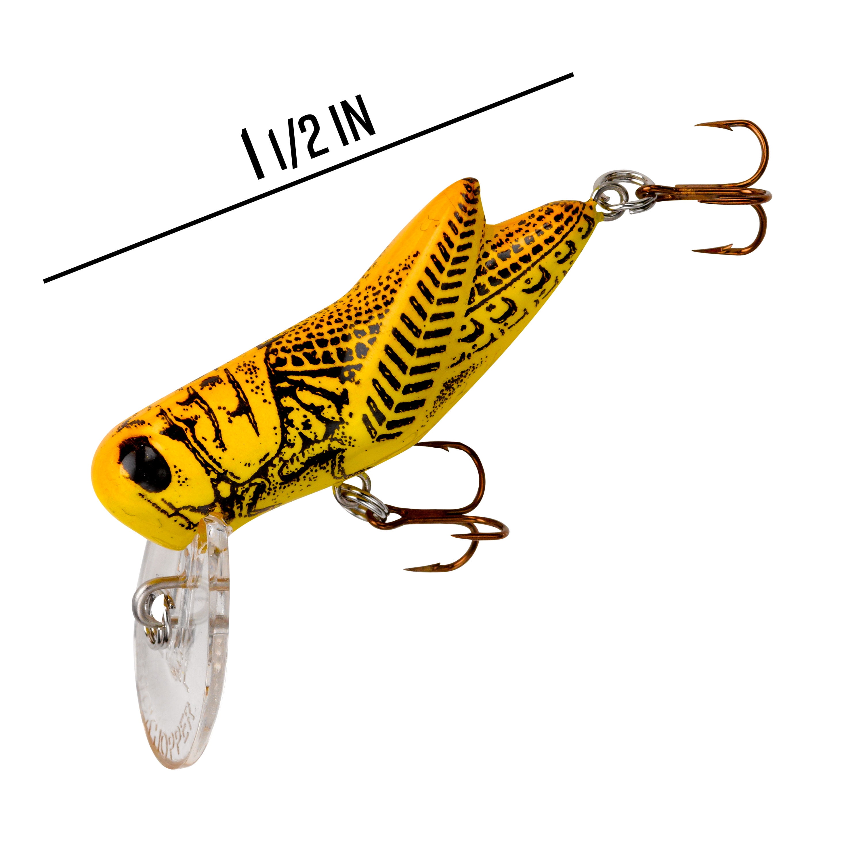 Rebel Crickhopper Fishing Lure Hard Bait Green Grasshopper 1 1/2 in 3/32 oz  