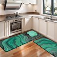 thumbnail image 3 of Kitchen Rugs Sets Of 2,Green Marble Color Flow Pattern Anti Fatigue Kitchen Mat Rugs Non Slip Washable,Decorative Kitchen Floor Mats for Kitchen,Sink,Laundry,17"x47"+17"x47", 3 of 5
