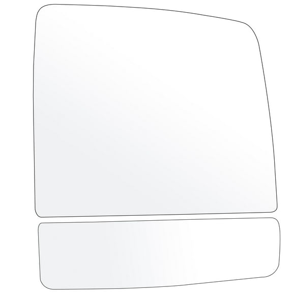 ECCPP Towing Mirror Glass Replacement for 2008-2017 For Toyota For Sequoia 2007-2017 For Toyota For Tundra Manual Adjustment Right Side Upper Flat and Lower Convex Glasses Tow Mirror Glass