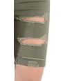 thumbnail image 4 of American Bazi Women's Destroyed Skinny Shorts - OLV - LRG, 4 of 4