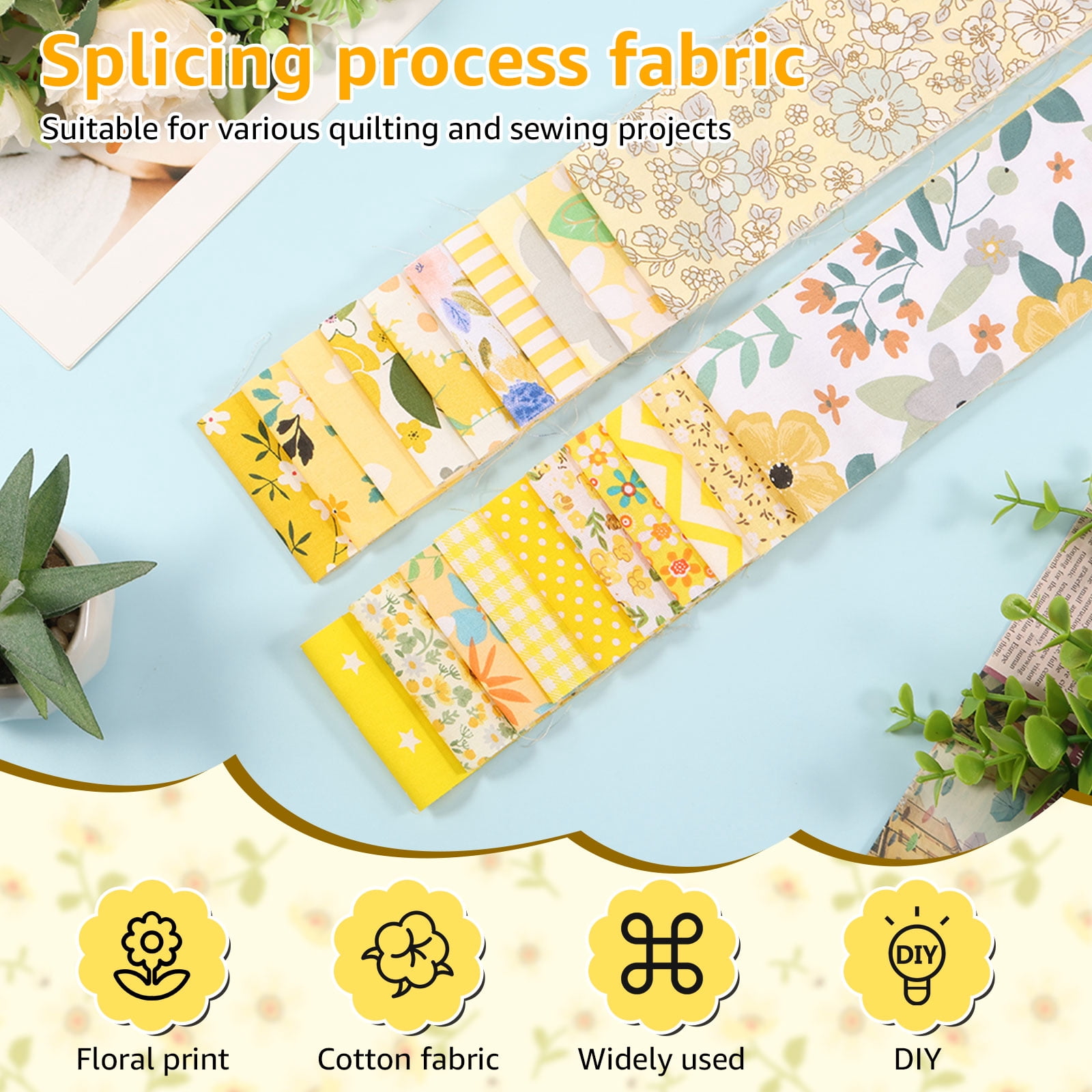 FYJUCPA Cotton Jelly Roll Fabric Strips, 80Pcs 20 Assorted Floral Prints 2.6x39.3in for Quilting Sewing Patchwork, DIY Craft Fabric Set